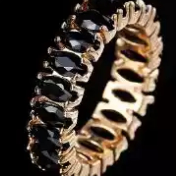 New Yellow Gold Plated Sapphire Engagement Ring - Picture 2 of 2